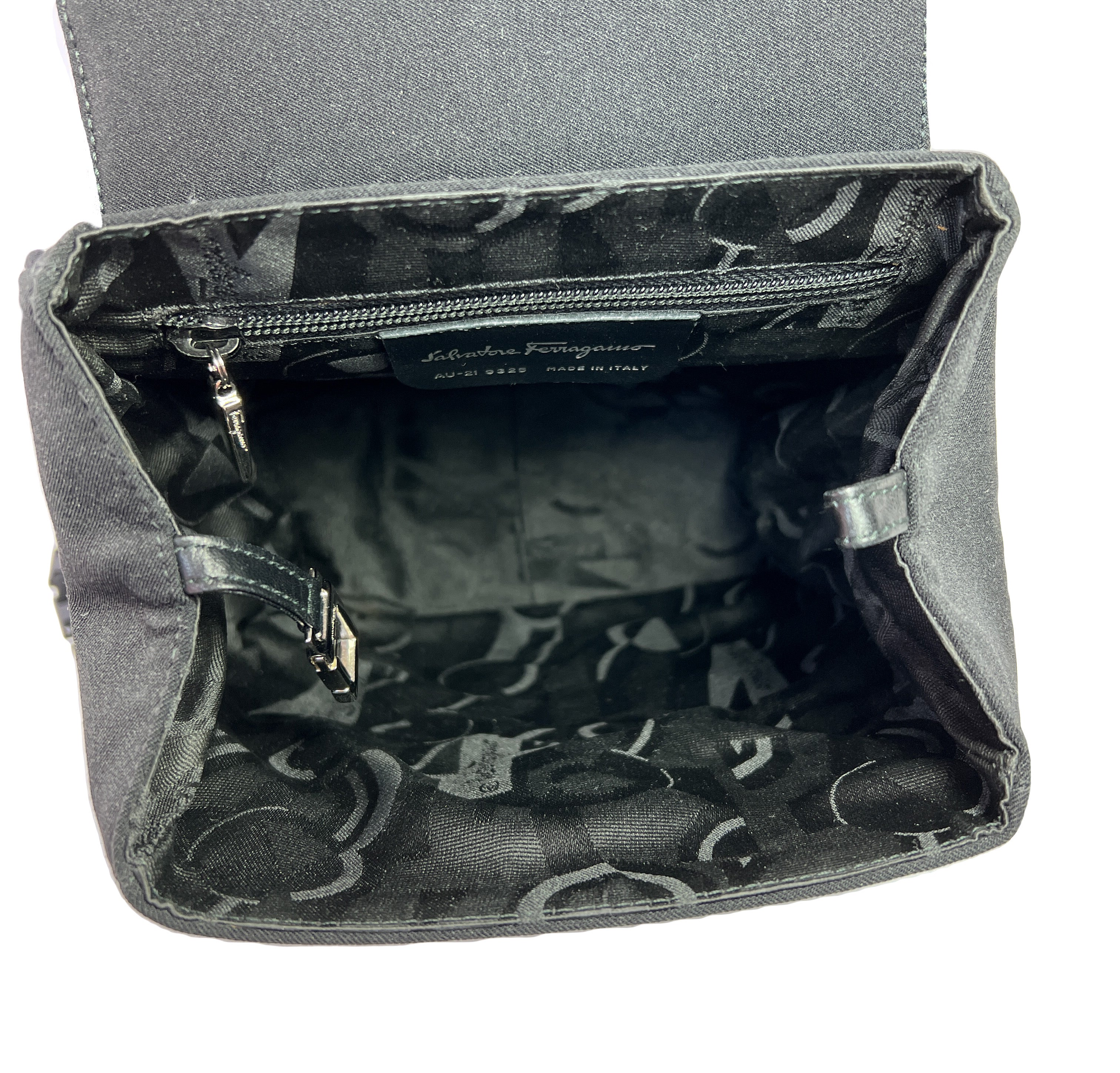 Salvatore Ferragamo black nylon vintage backpack