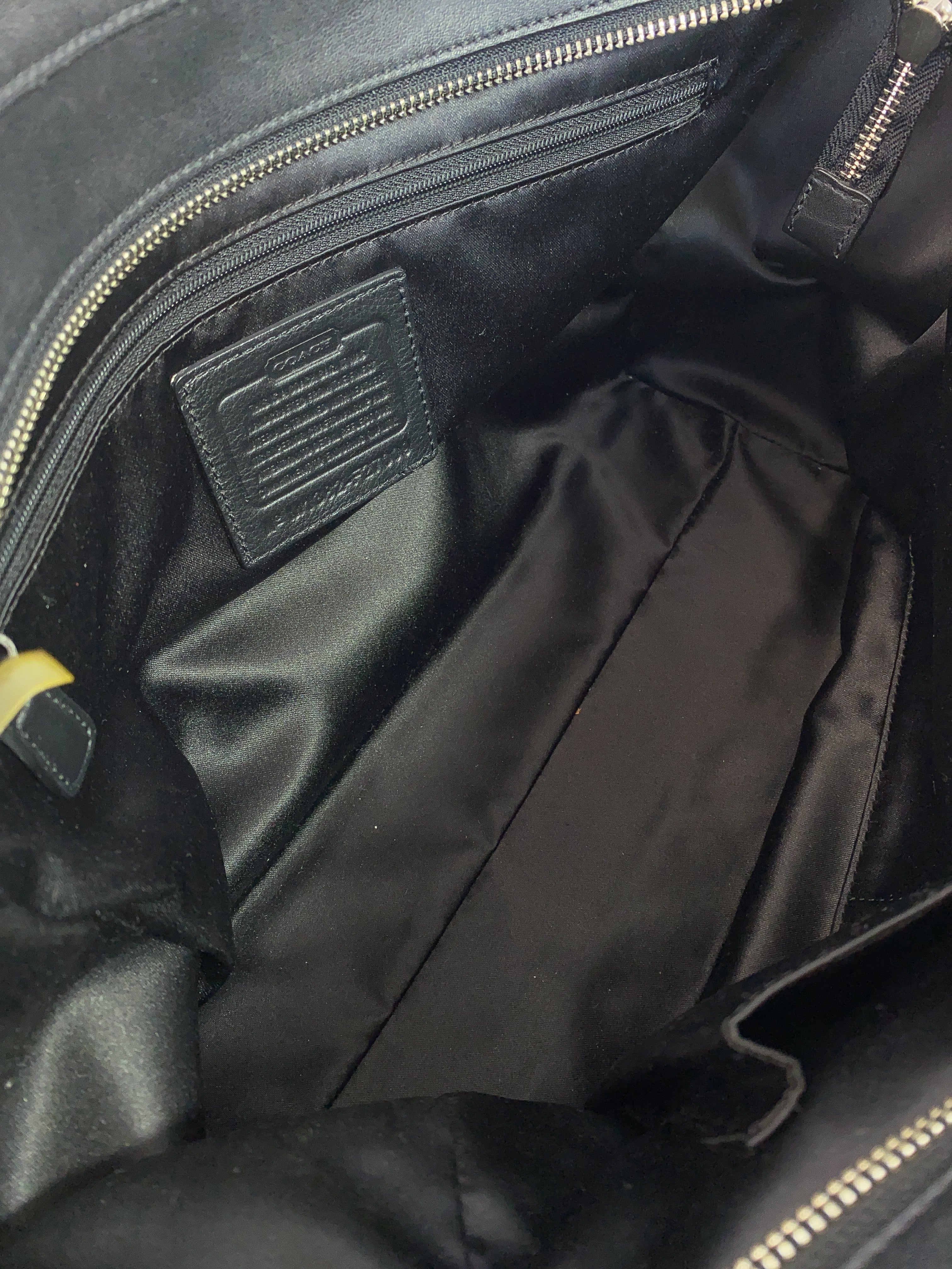 Coach black & beige zebra print tote