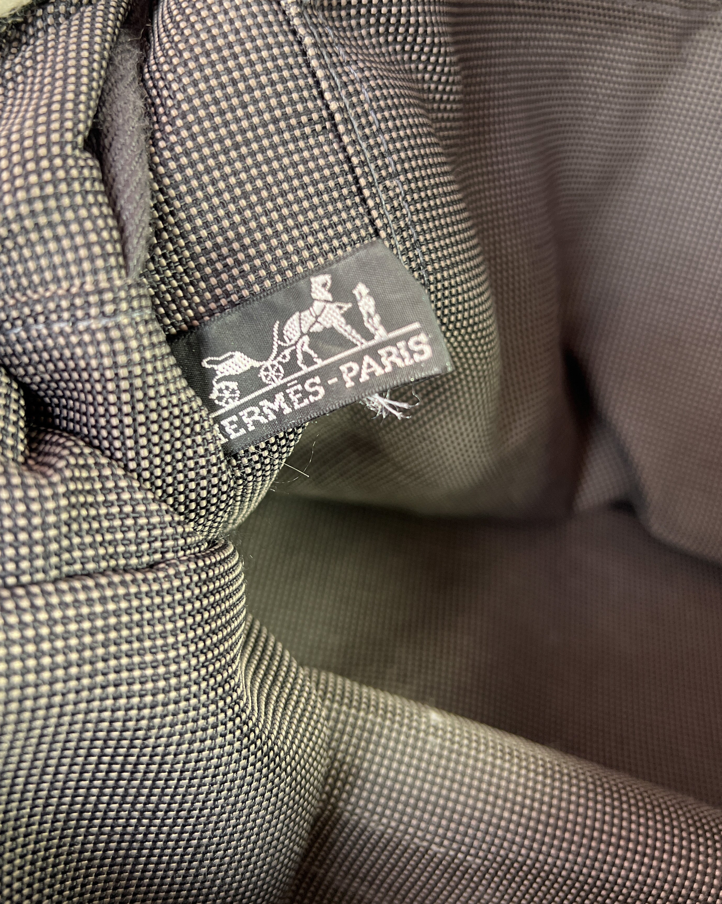 Hermes her line MM gray canvas tote