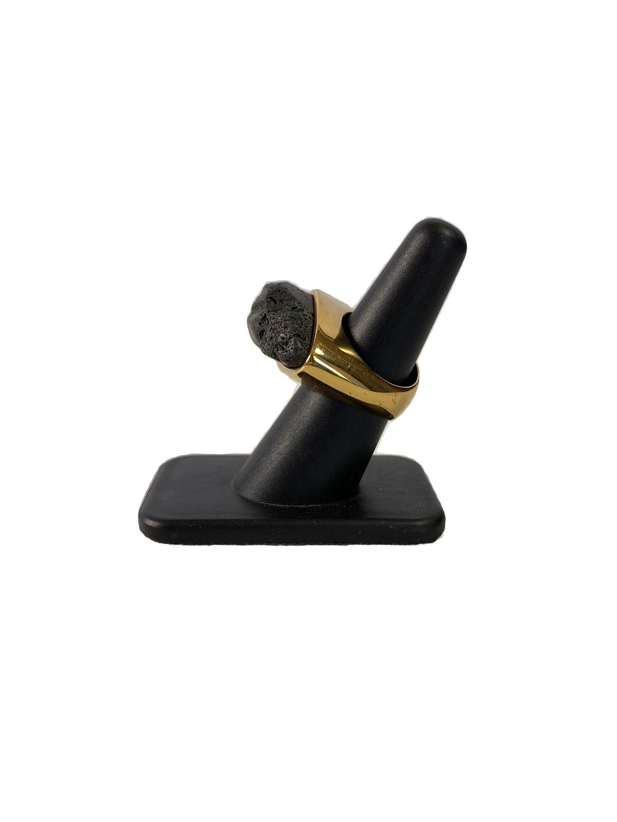 Chloé gold tone Bettina lava stone ring