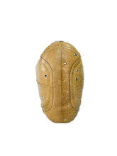 Coach tan leather studded shoulder bag