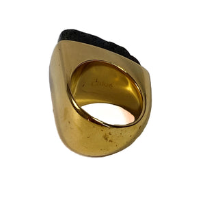Chloé gold tone Bettina lava stone ring