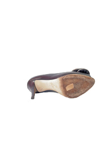 Giuseppe Zanotti black leather peep toe pumps size 39