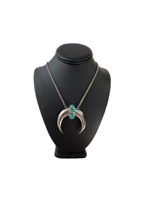 Elizabeth Stone crescent moon turquoise necklace