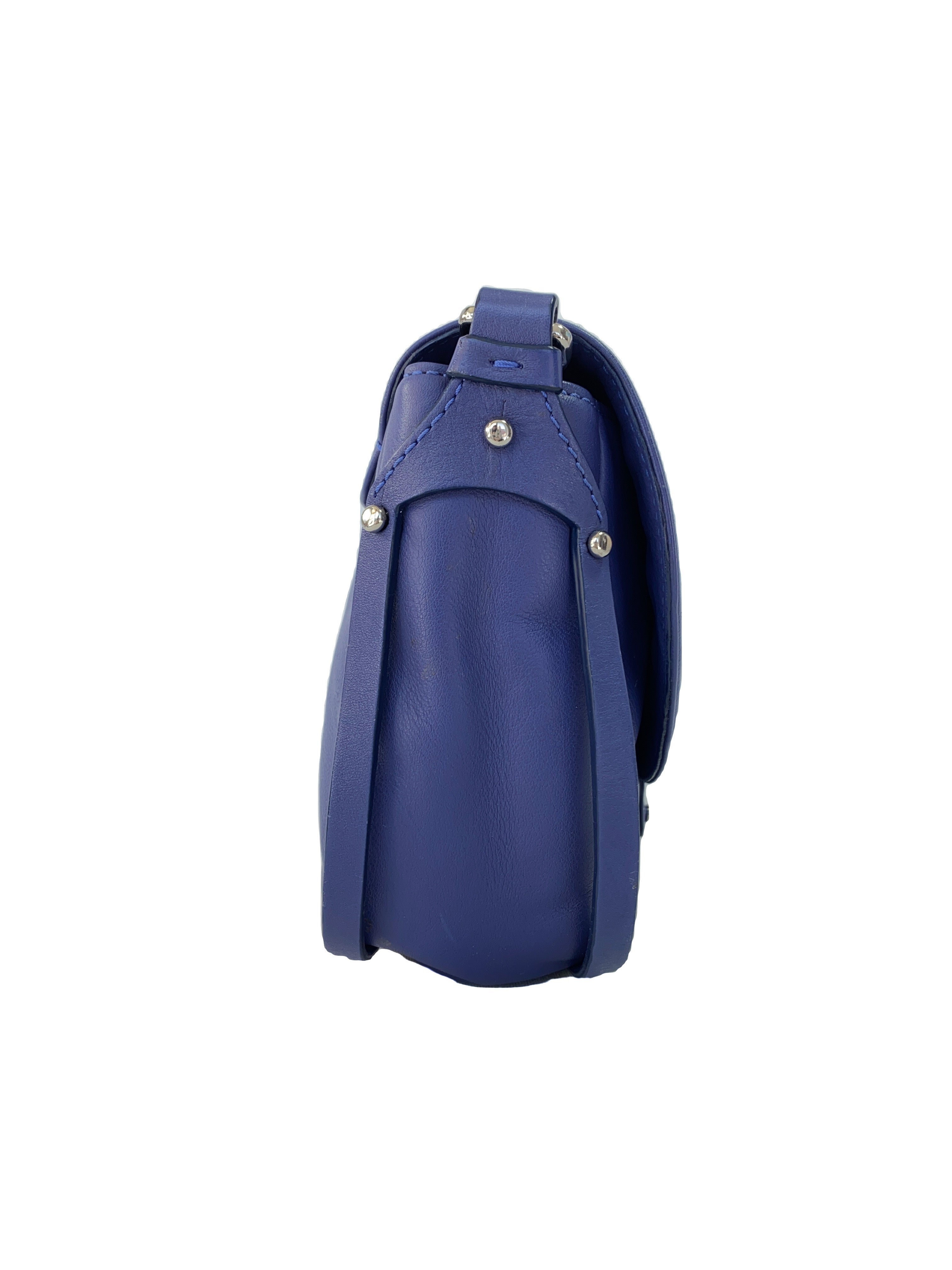 McQ Alexander McQueen blue Clerkenwell shoulder bag retail $750