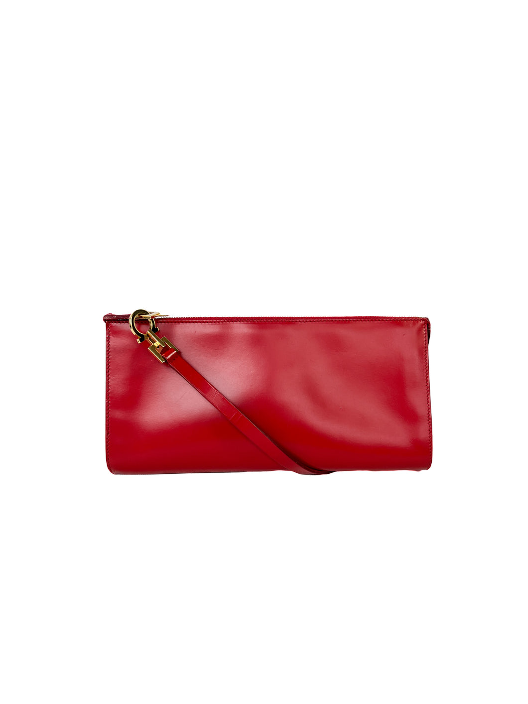 Salvatore Ferragamo red leather shoulder bag