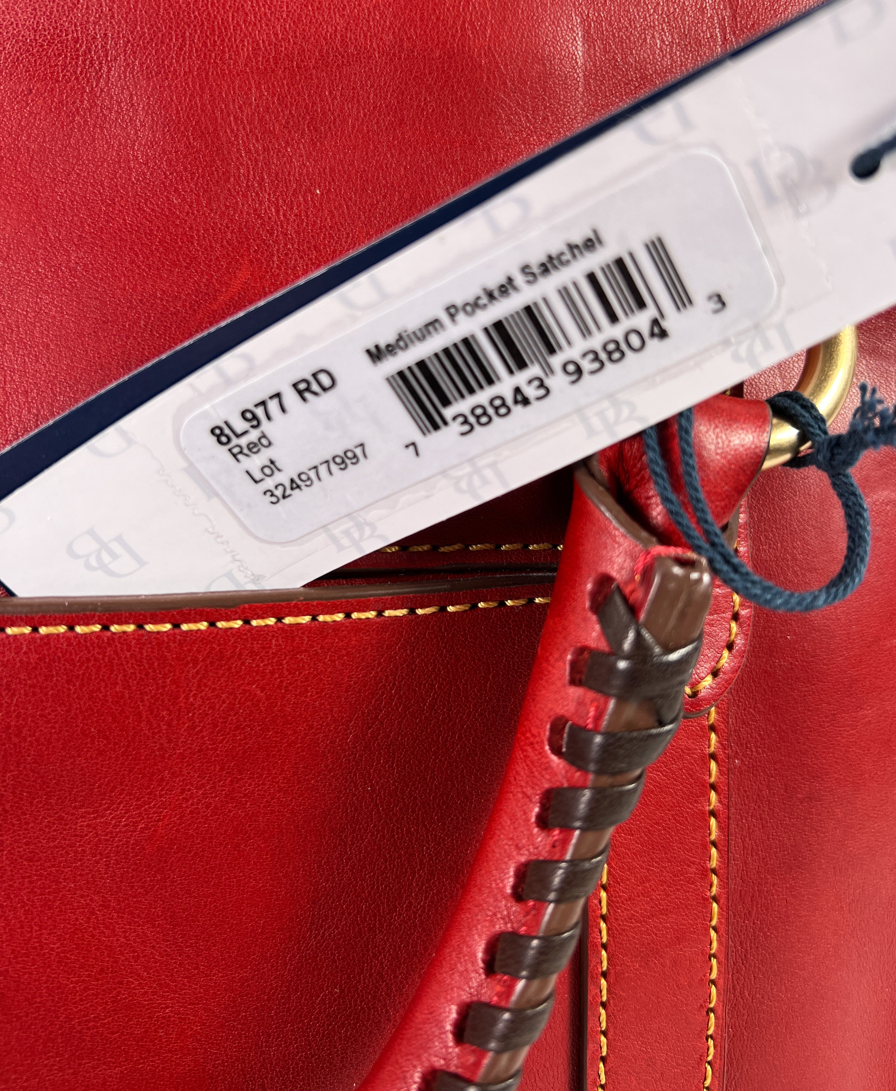 Dooney & Bourke red leather medium pocket satchel NWT