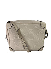 Gucci white GG embossed leather box crossbody