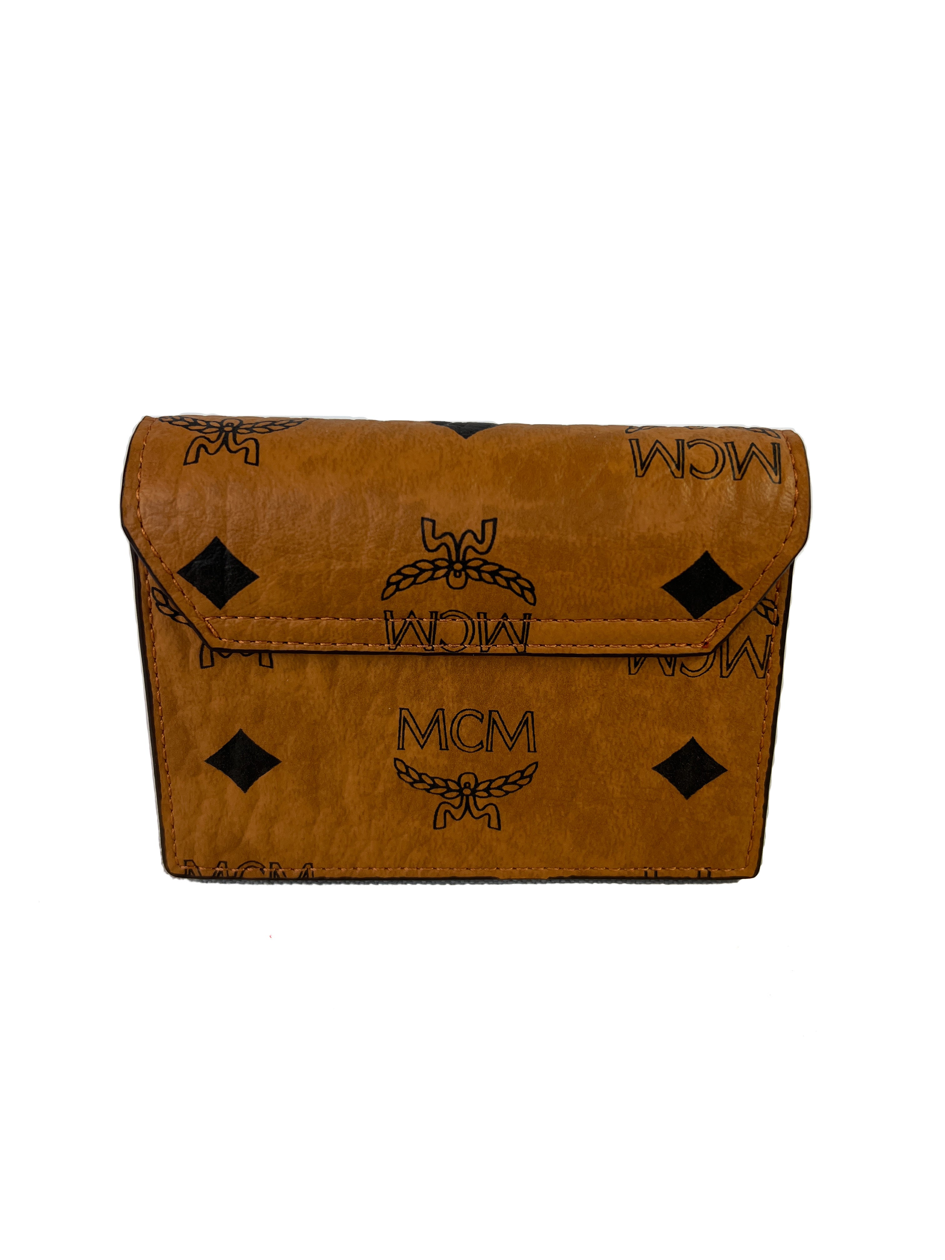 MCM brown visetos Tracy accordion card holder