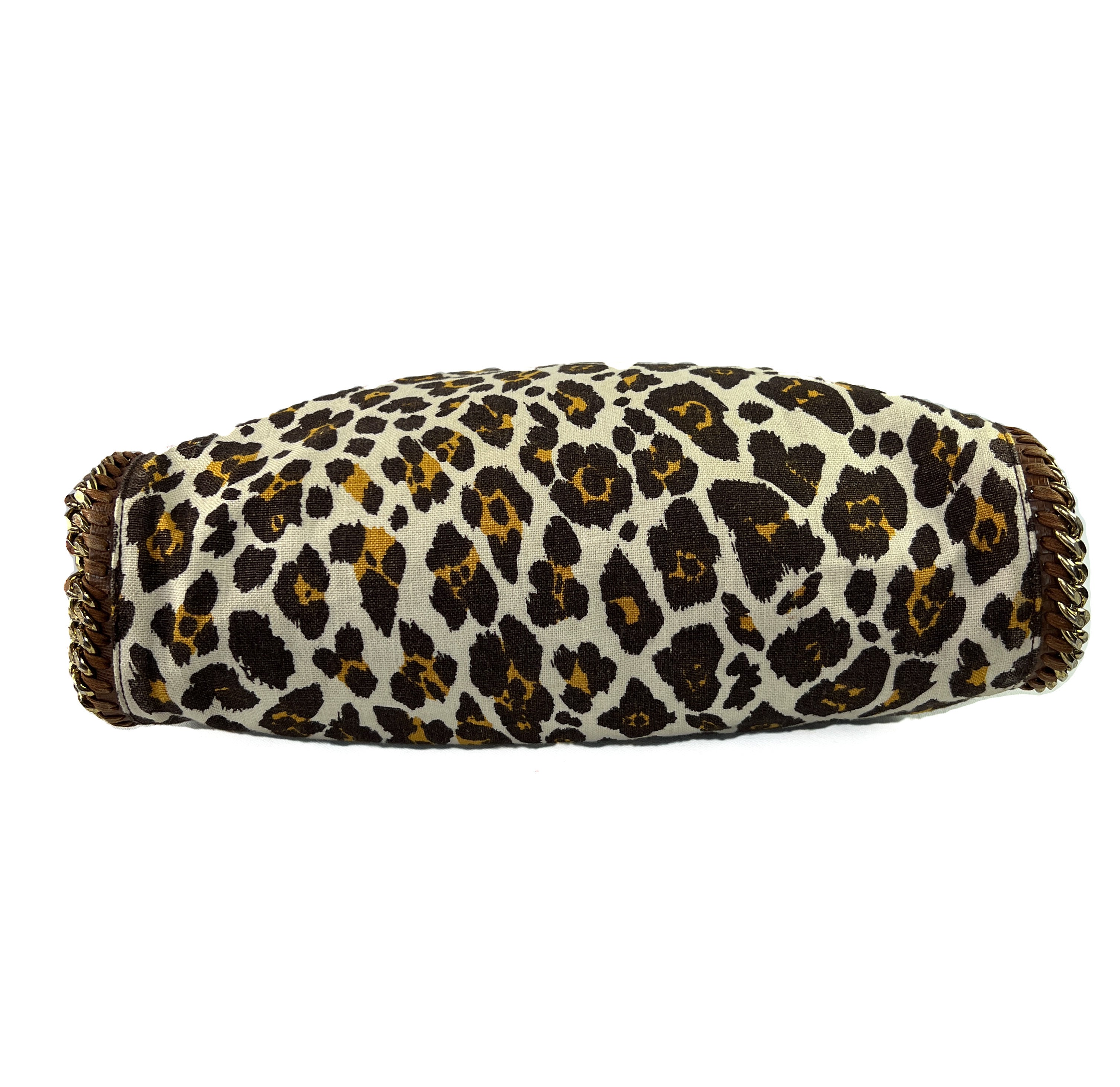 Stella McCartney small linen leopard print Falabella tote