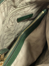 Michael Kors dark green leather shoulder bag