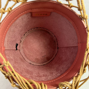 Staud pink moreau cage bucket bag retail $375