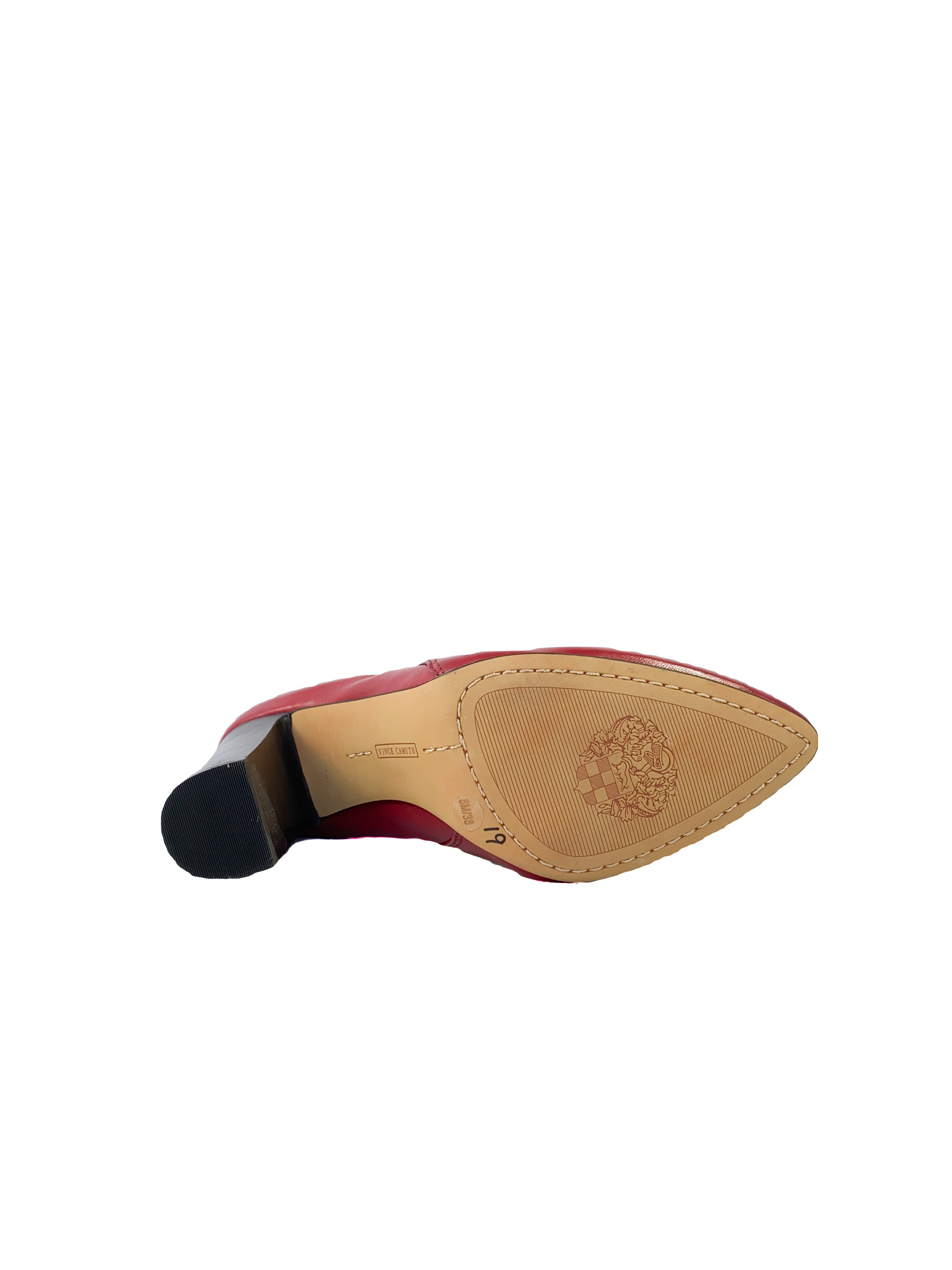 Vince Camuto red leather heeled ankle boots size 8 NEW