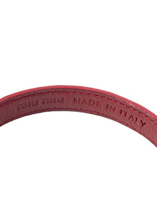 Miu Miu red croc embossed leather bracelet