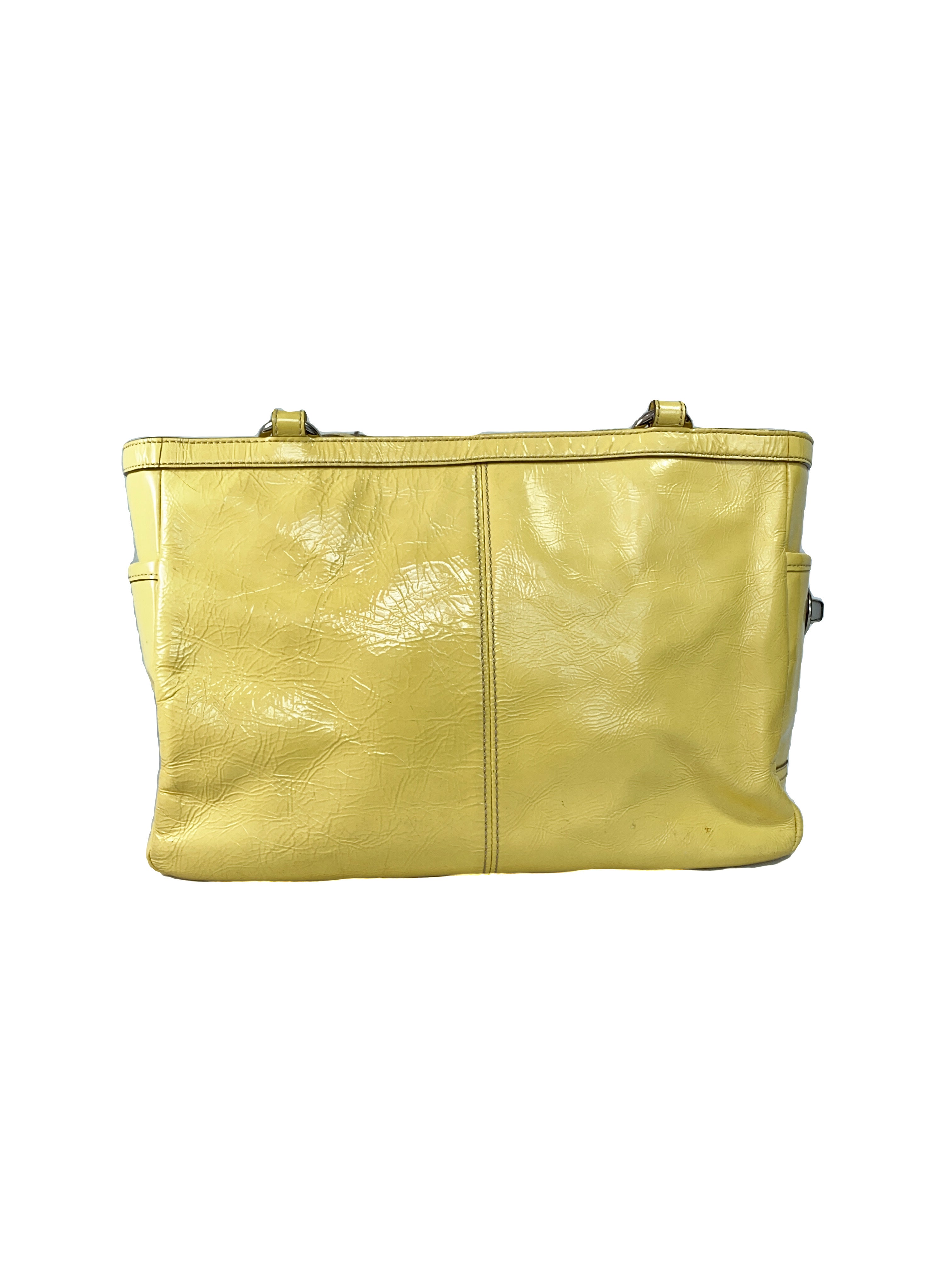 Coach yellow patent leather shoulder bag F13761