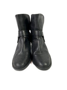 UGG black leather short ankle boots size 10