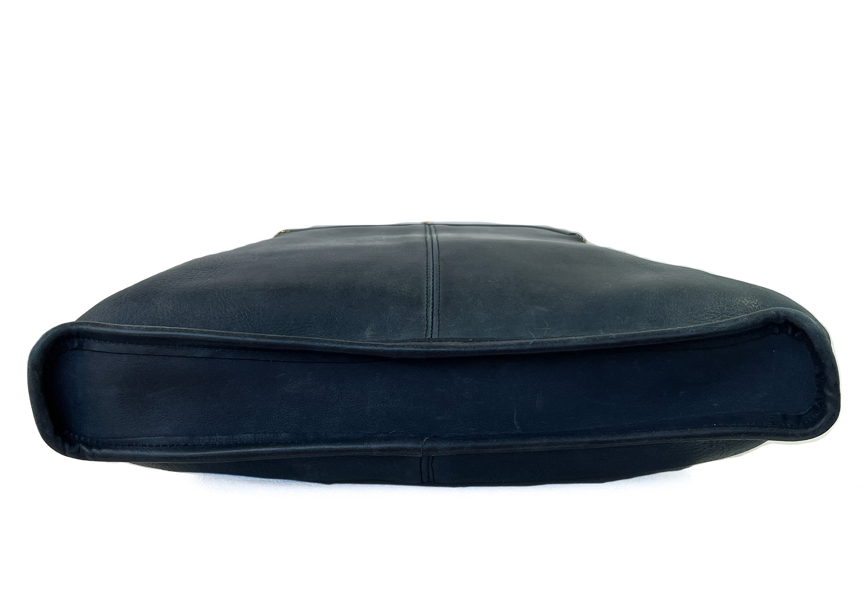 Coach vintage navy leather skinny tote