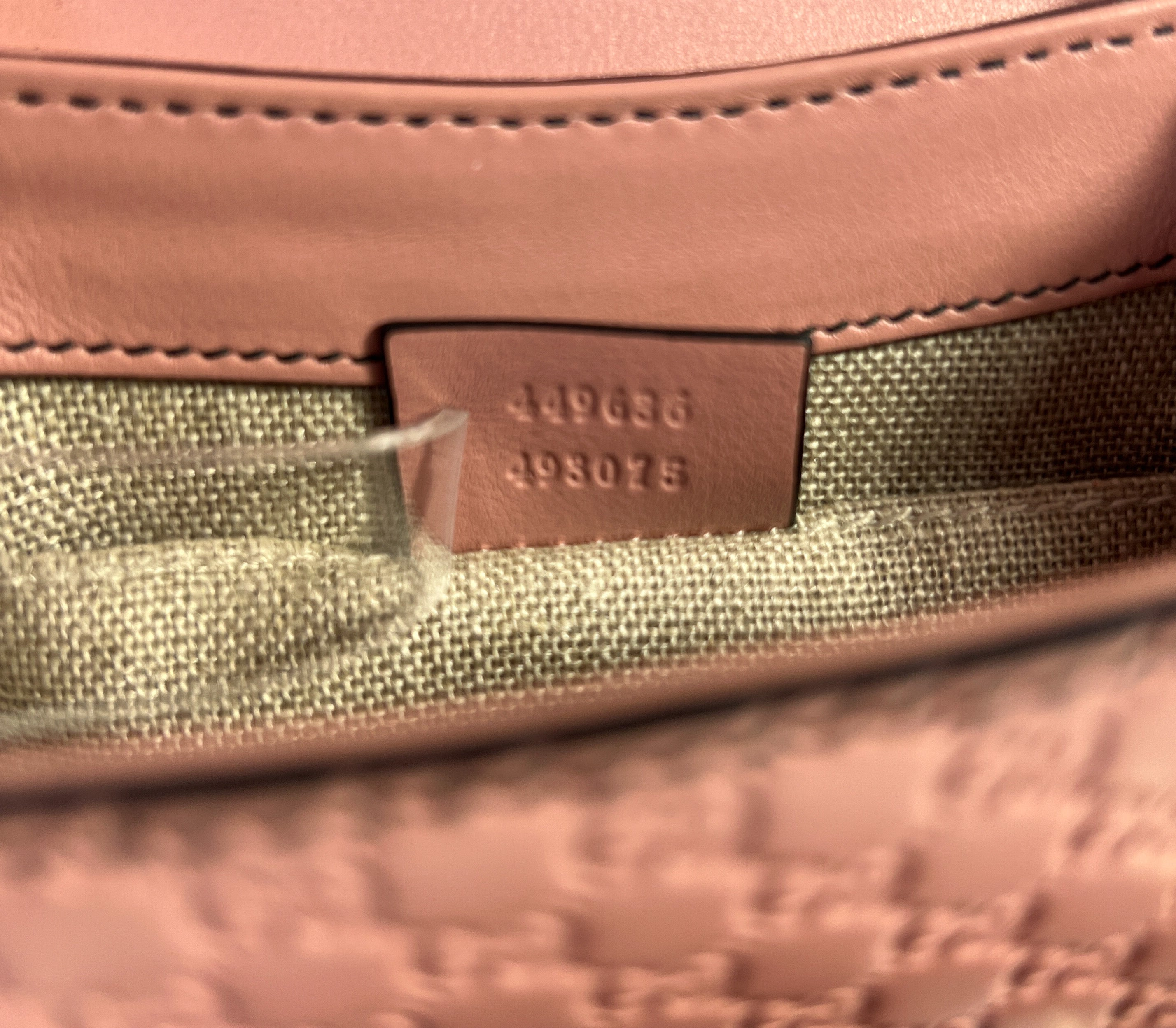 Gucci Microguccissima Mini Emily light pink leather crossbody