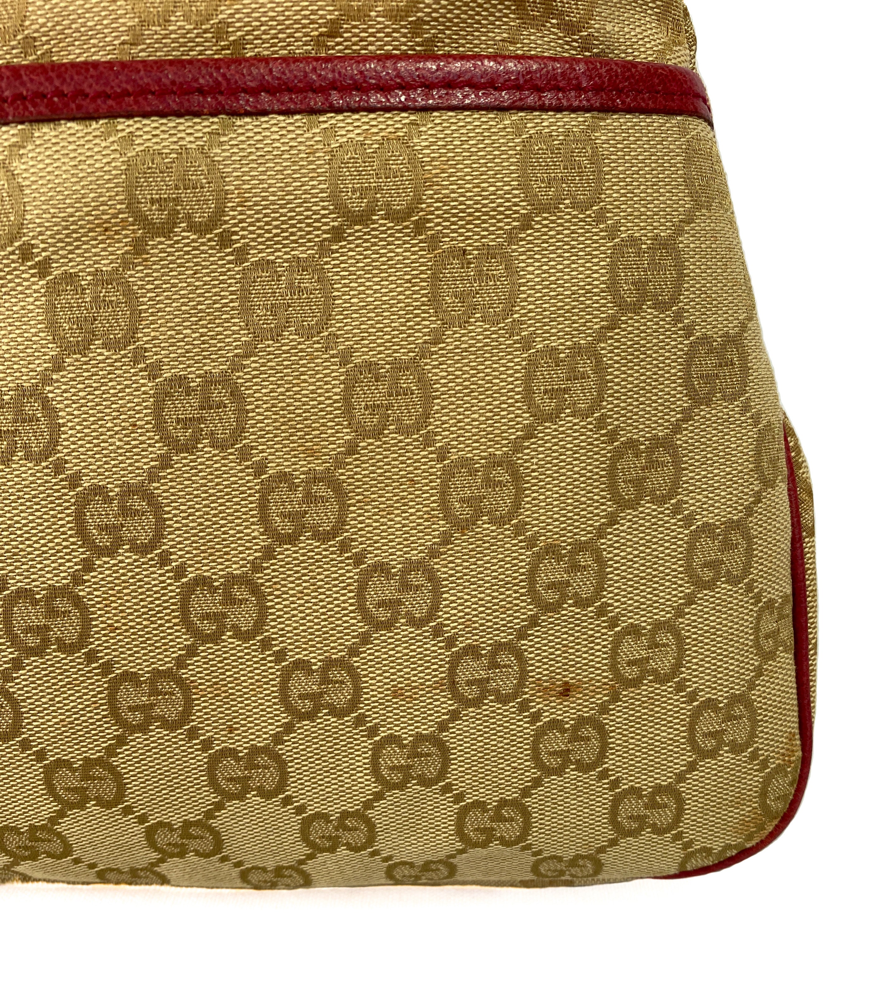 Gucci brown and pink signature shoulder bag