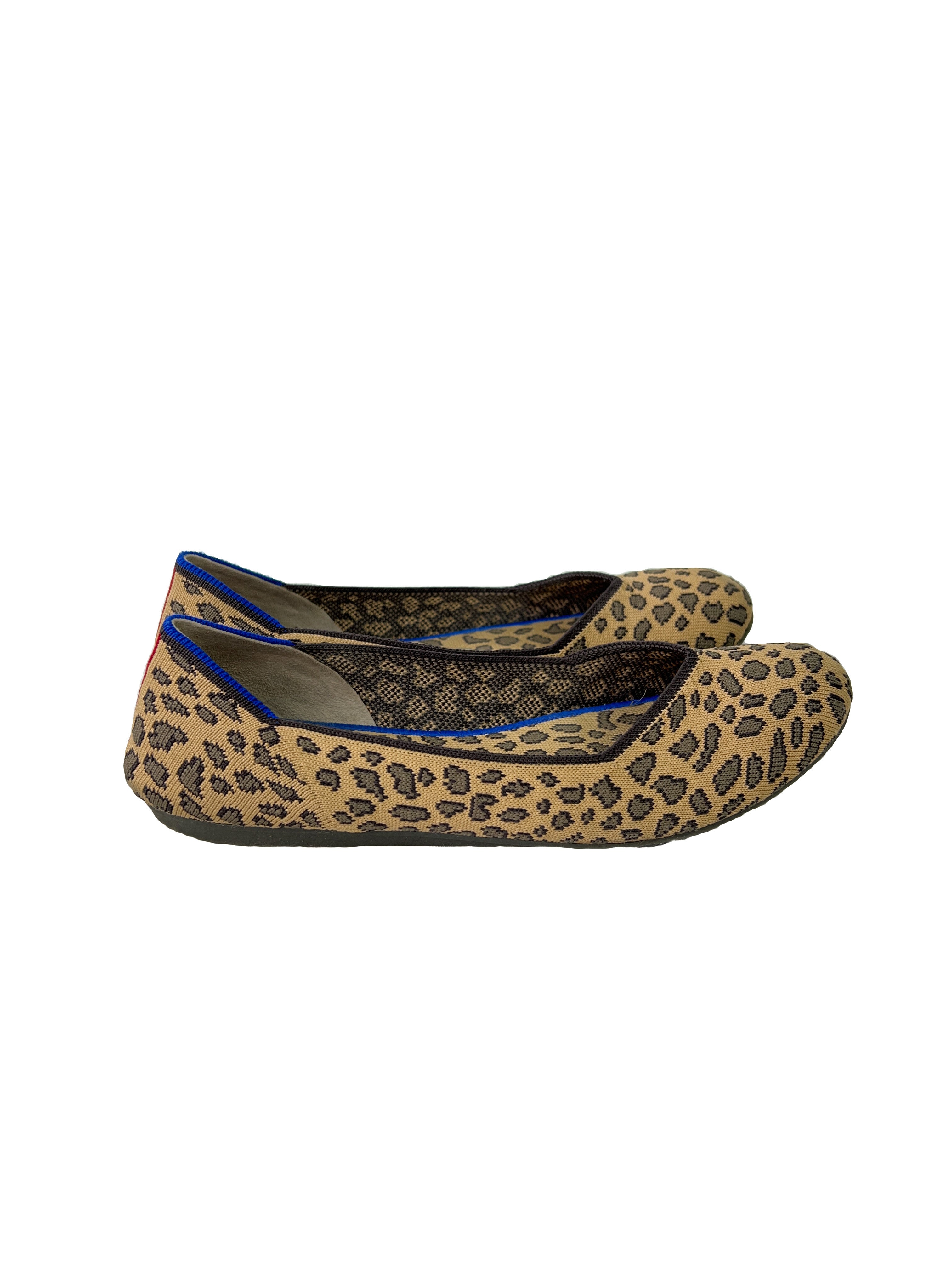 Rothy's leopard print rounded toe flats size 8