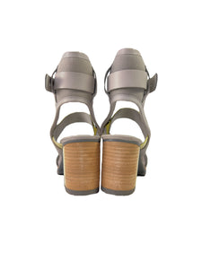 Sorel gray and green leather heeled sandals size 10 NEW