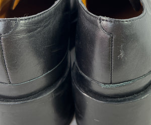 Jil Sander black leather pointed platform shoes size 39