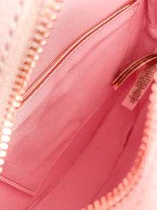 Ted Baker Pink Metallic Leather Ruffle Backpack Crossbody Bag NWT