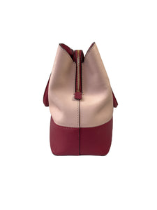 Michael Kors pink and burgundy leather satchel