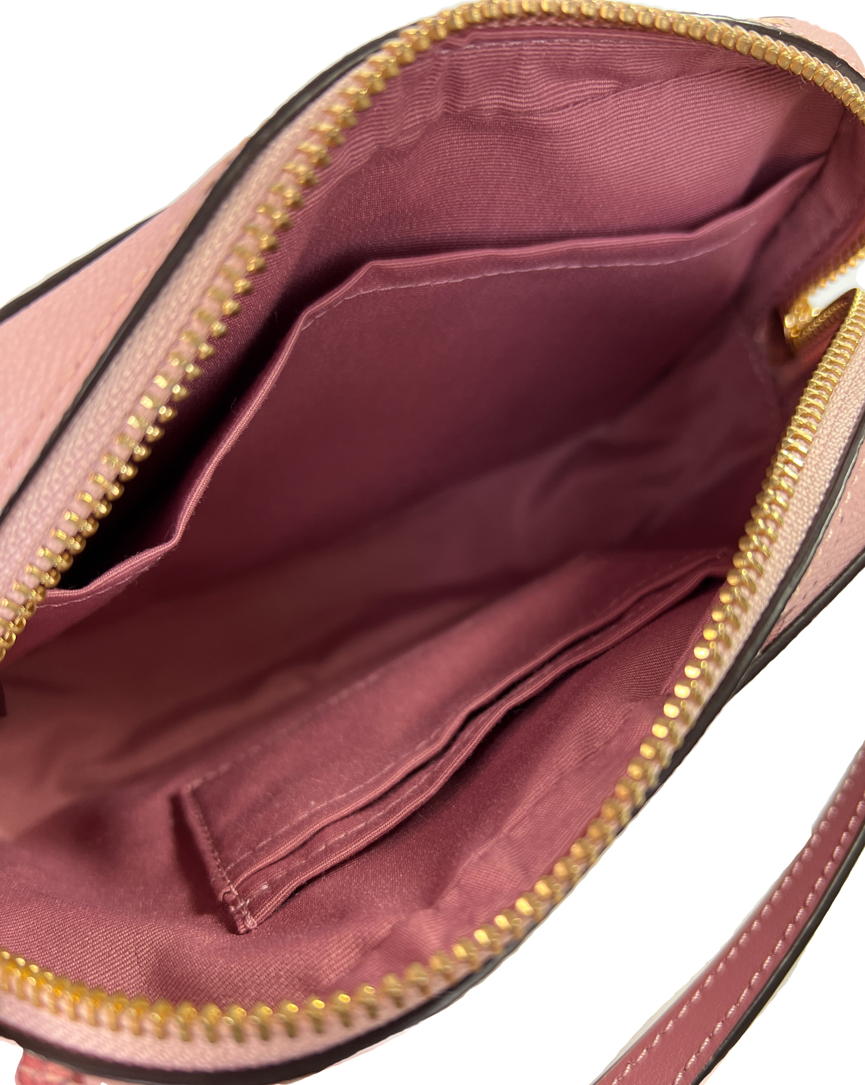 Coach pink butterfly leather crossbody