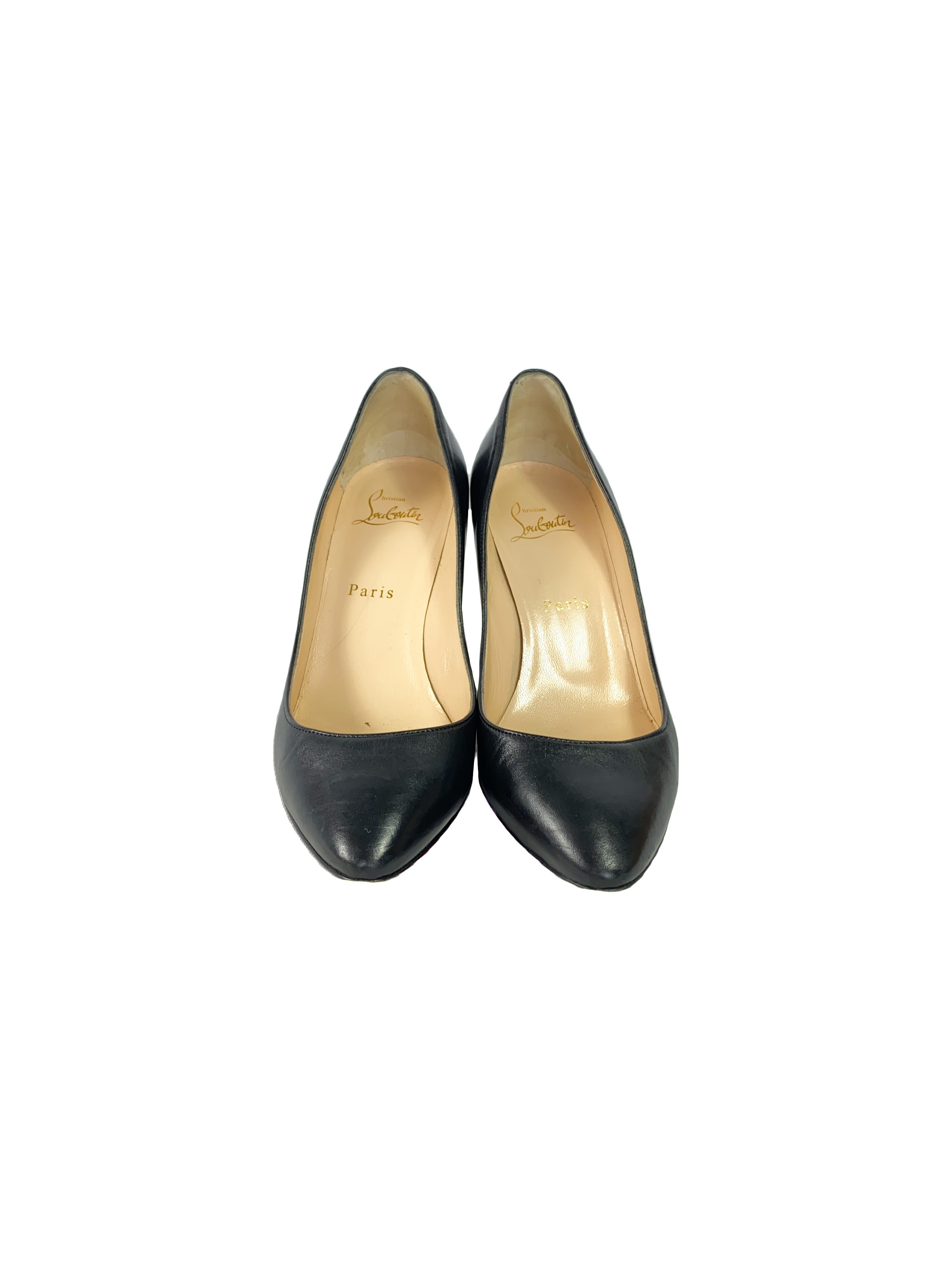 Christian Louboutin Eloise 85 black leather pumps size 37 - My Girlfriend's Wardrobe LLC