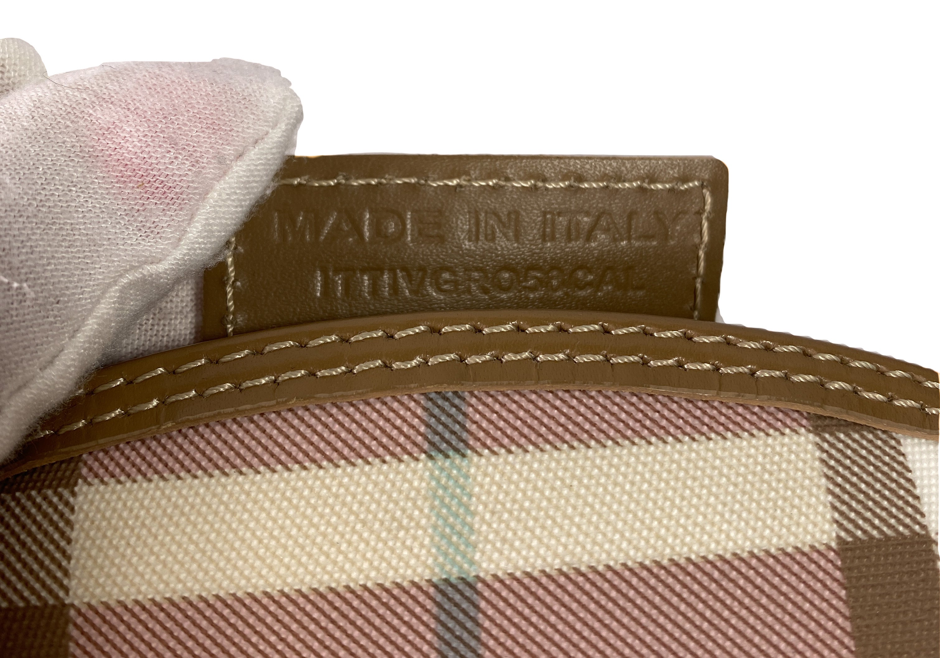 Burberry pink plaid zip pouch AS IS