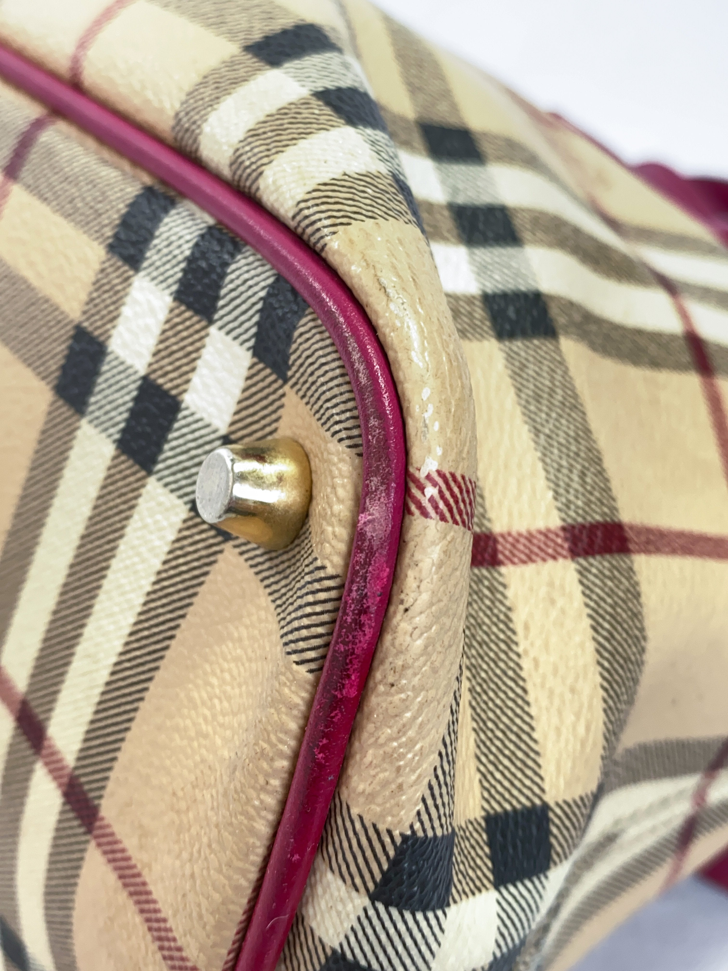 Burberry plaid nova check and pink shoulder bag - My Girlfriend's Wardrobe LLC