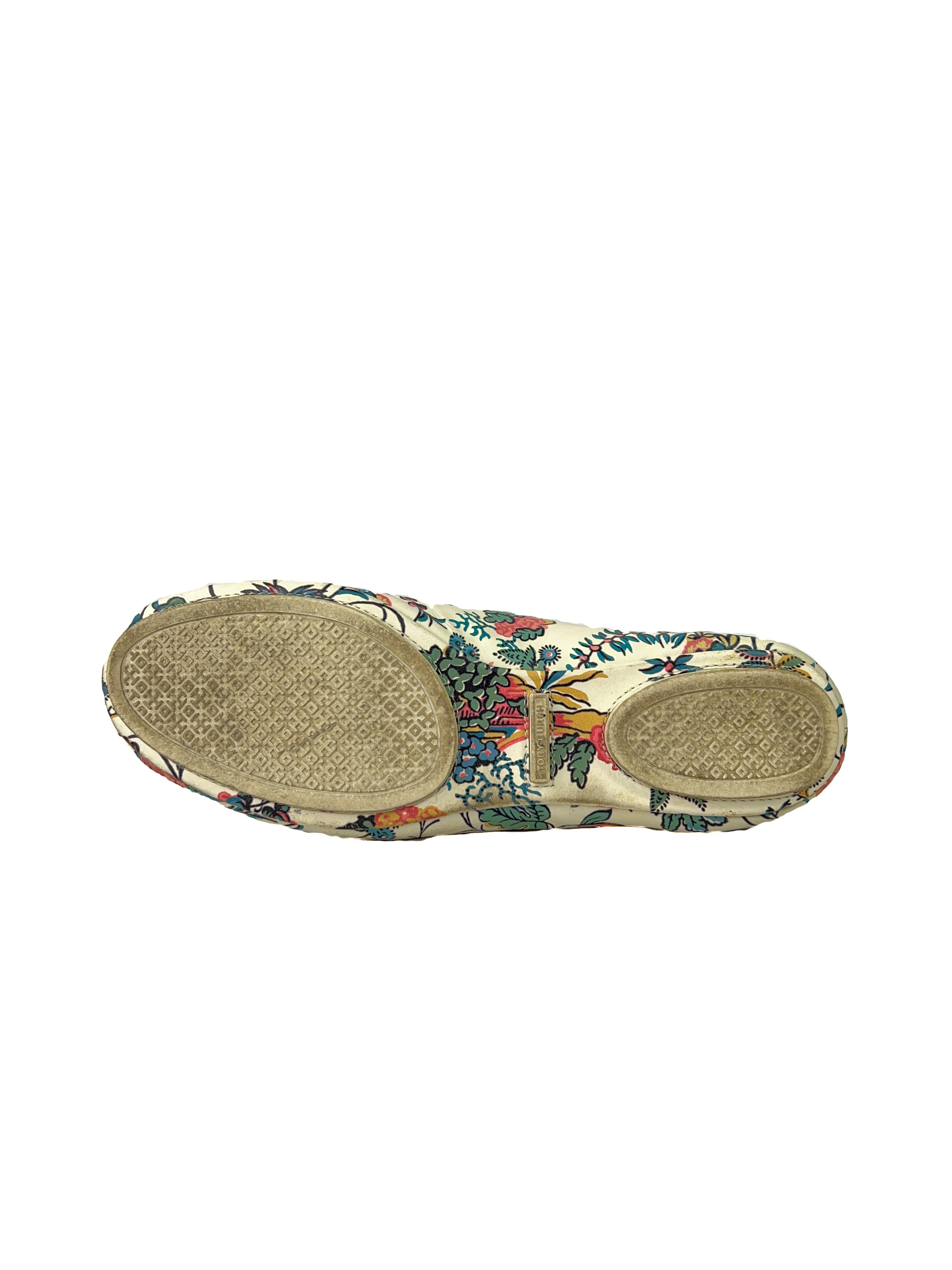 Tory Burch Gabriella floral Minnie travel flats size 8.5
