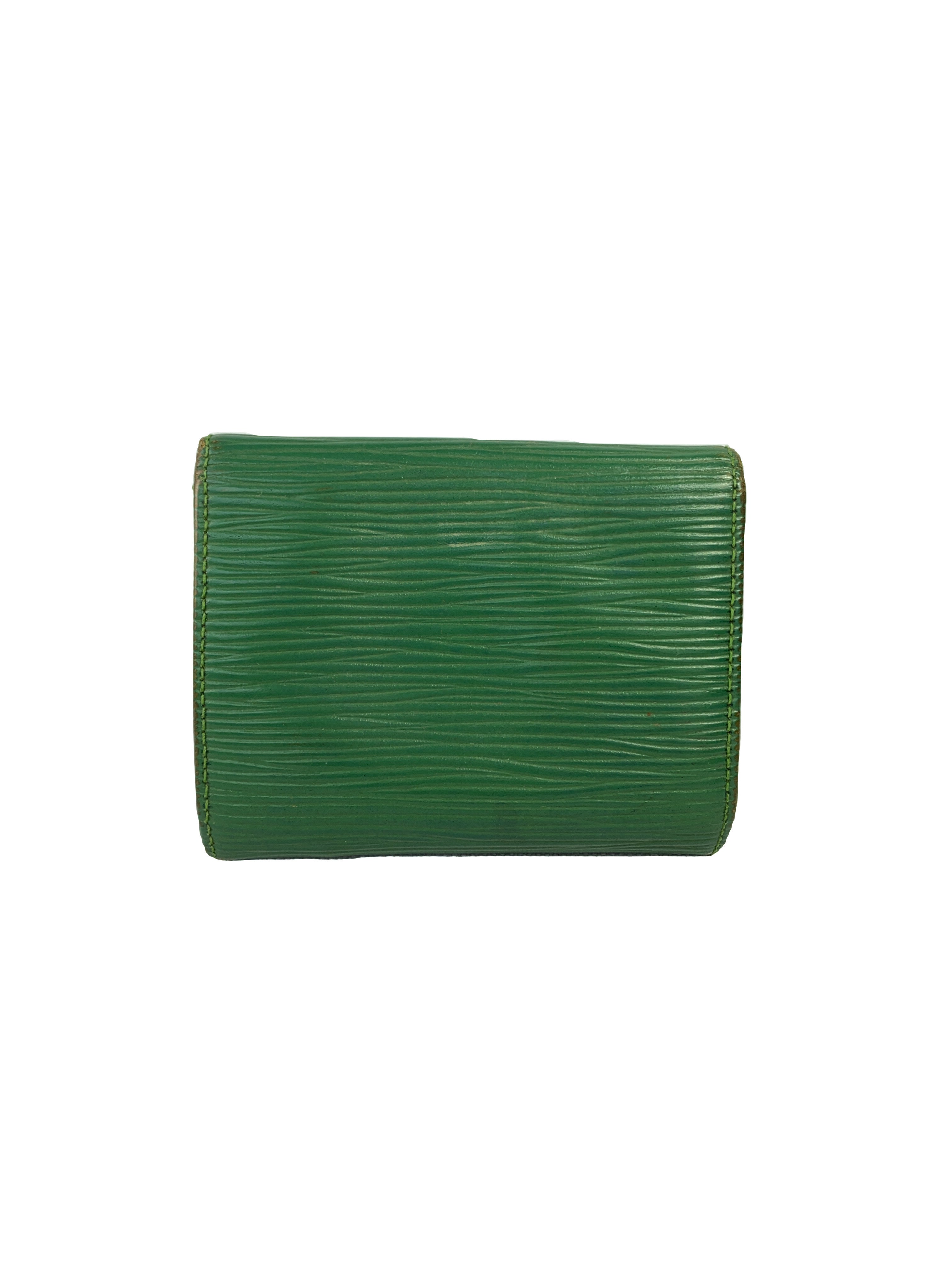 Louis Vuitton vintage epi green porte monnaie simple wallet