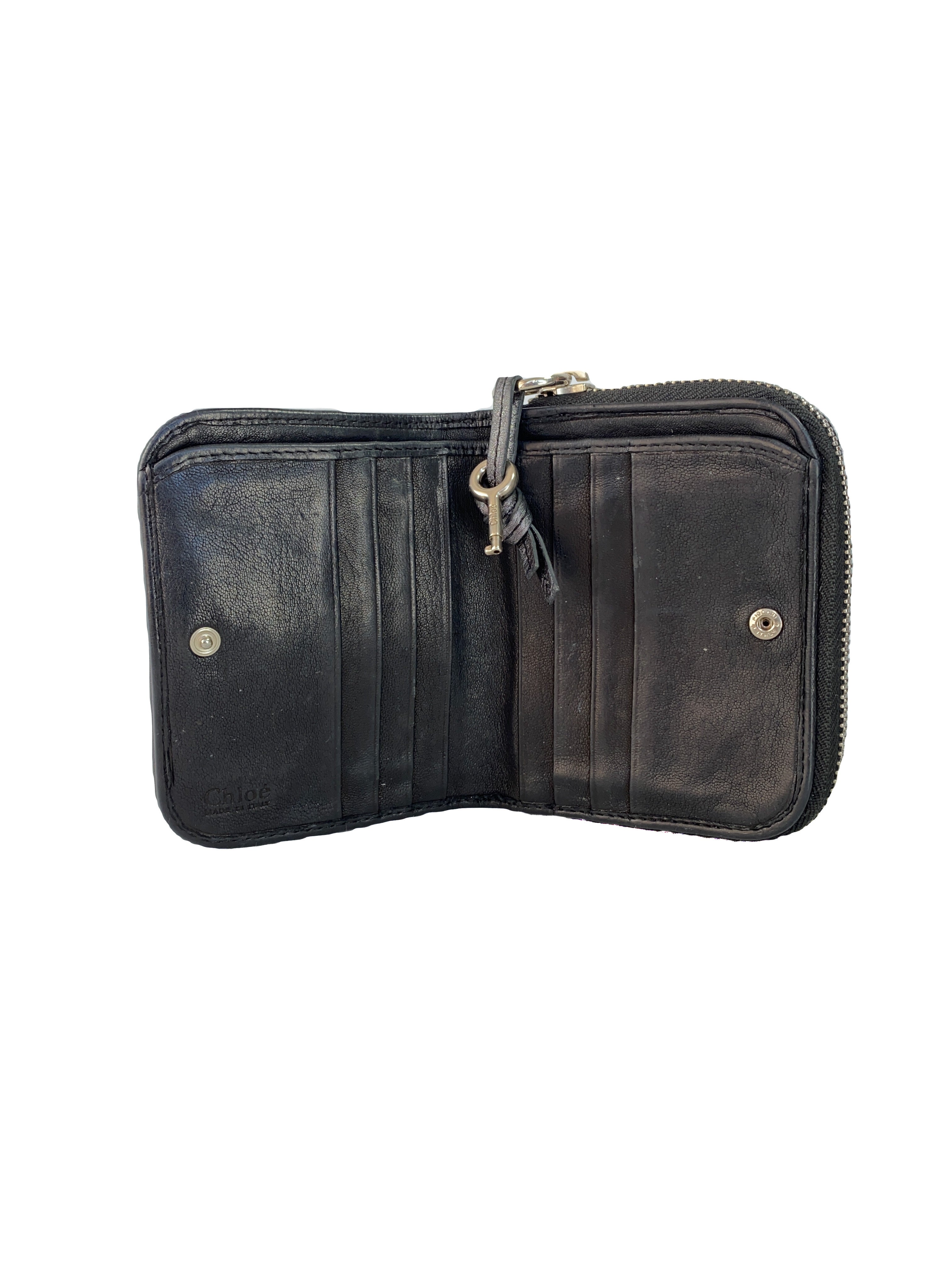 Chloé paddington silver leather wallet