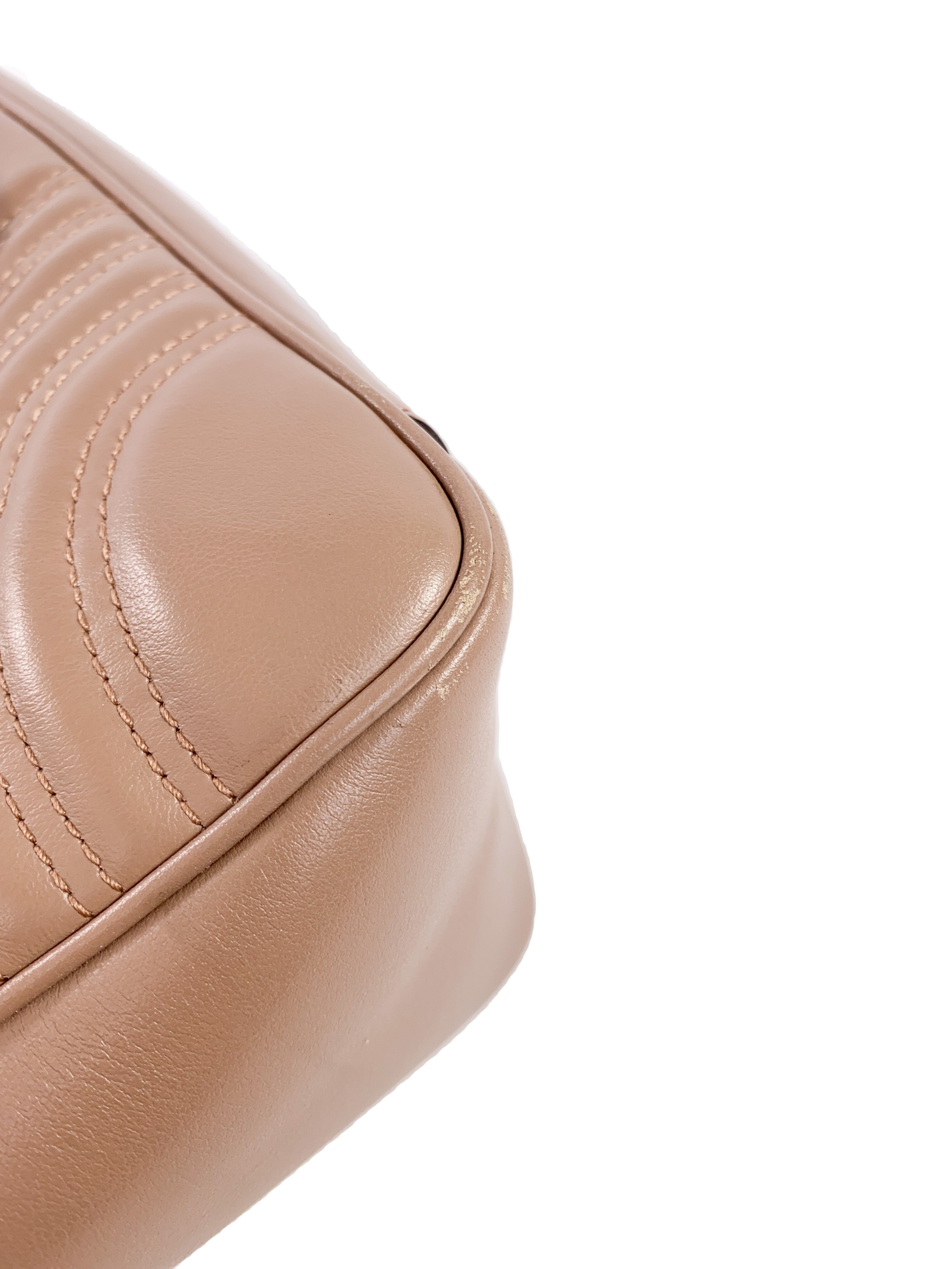 Gucci GG Marmont nudeish pink small top handle bag