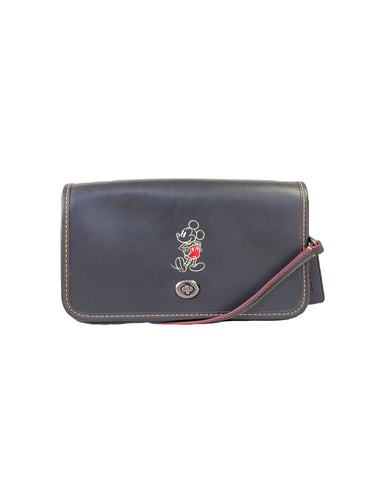 Coach x Disney black leather Mickey Mouse crossbody
