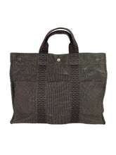 Hermes her line MM gray canvas tote