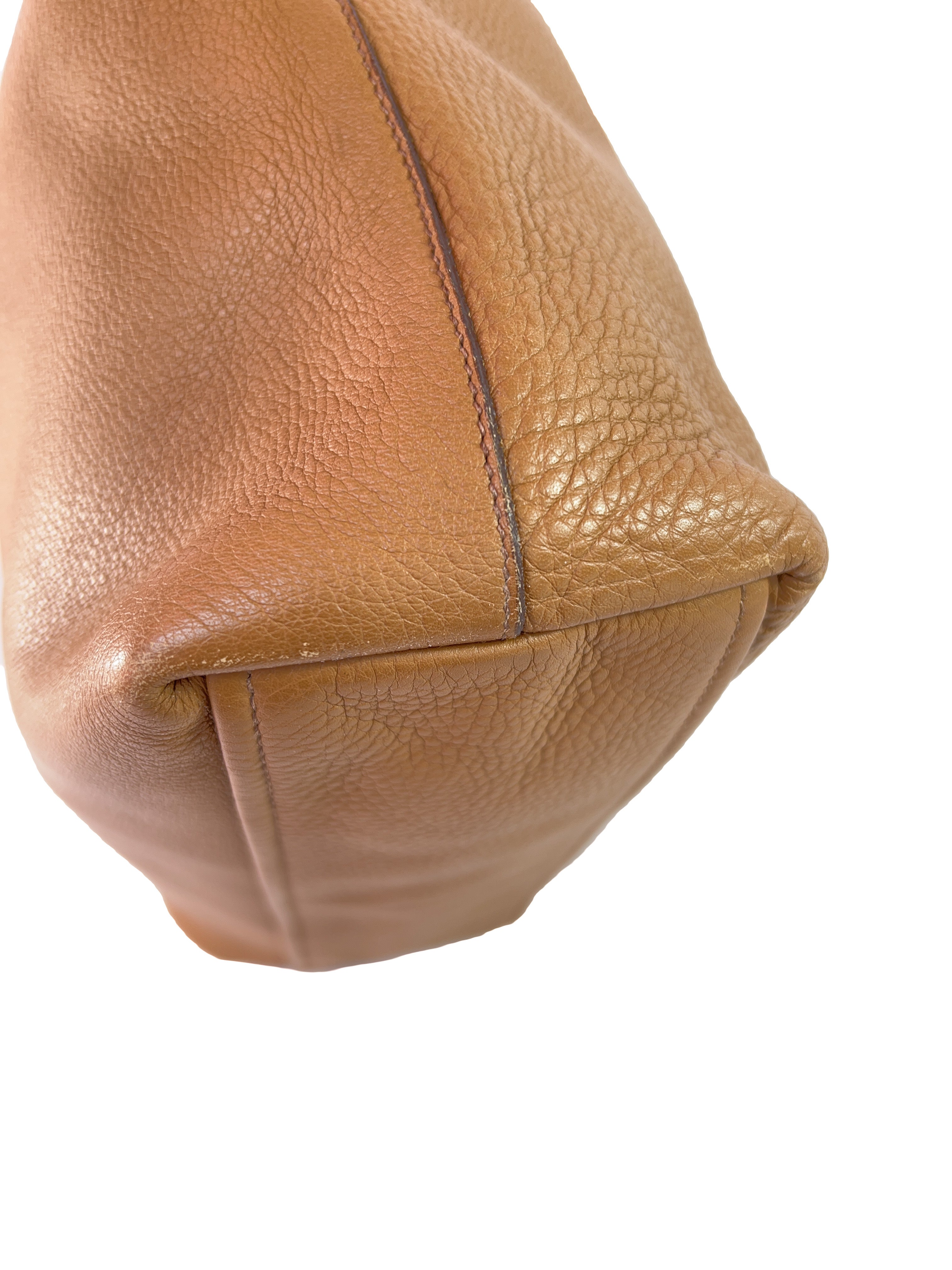 Prada brown leather slouchy tote