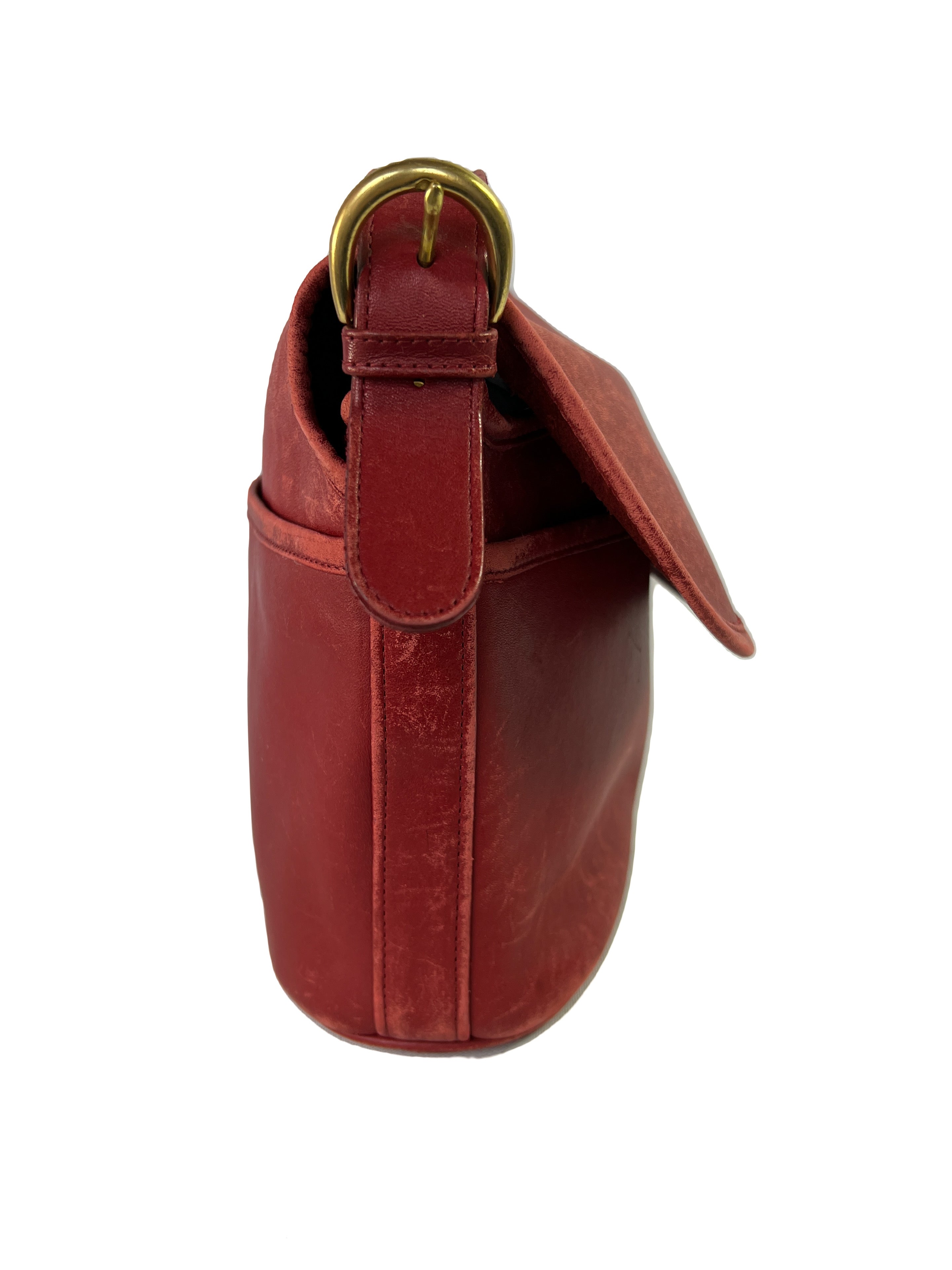 Coach red vintage leather crossbody