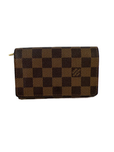 LV Compact Wallet Damier Ebene Coated Canvas with Leather and Gold