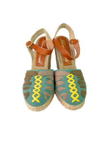 Paloma Barcelo teal espadrille wedges size 41 (10.5) NEW