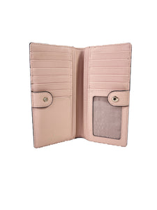 Kate Spade pink and black leather slim wallet