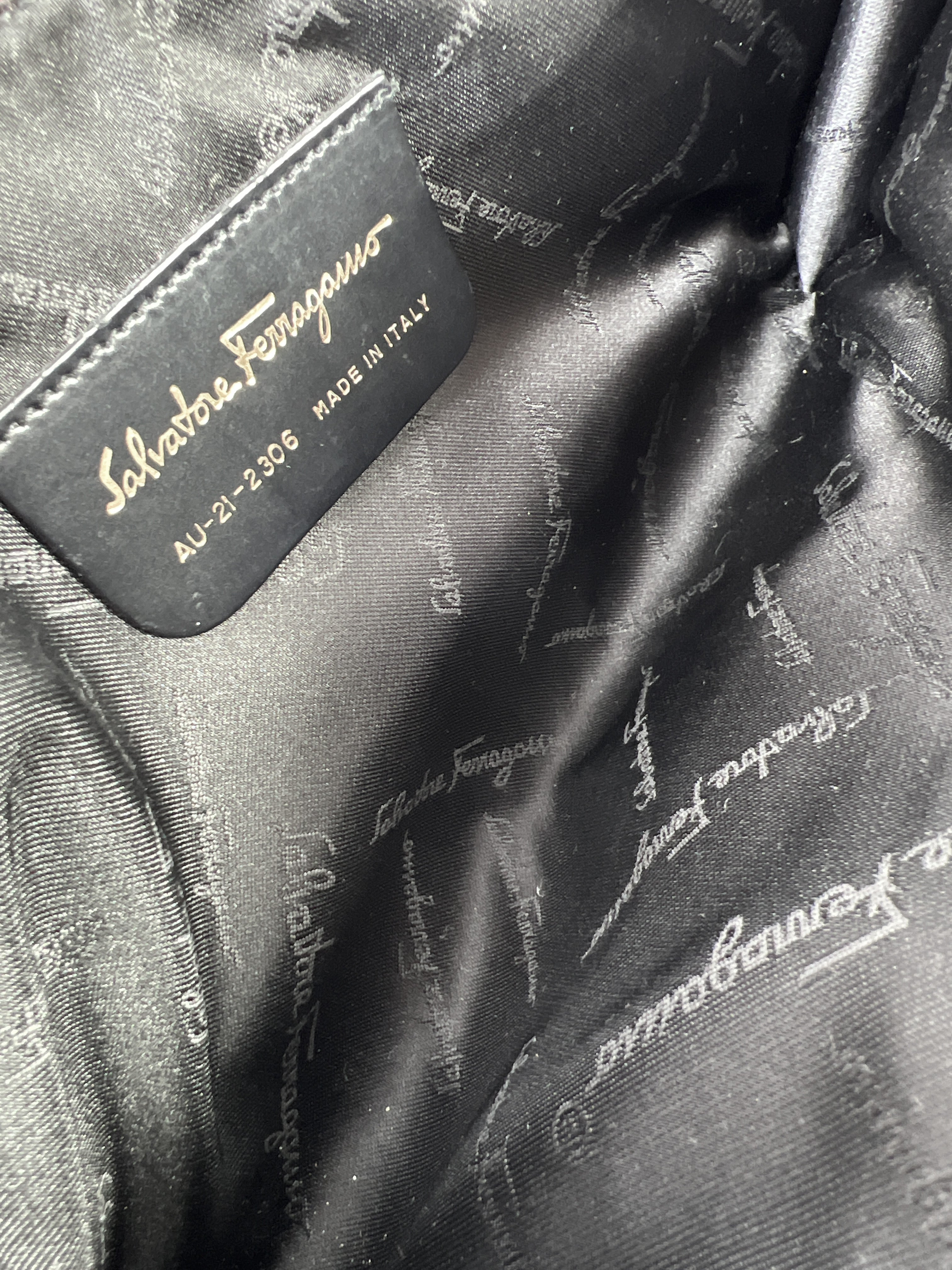 Salvatore Ferragamo red leather shoulder bag