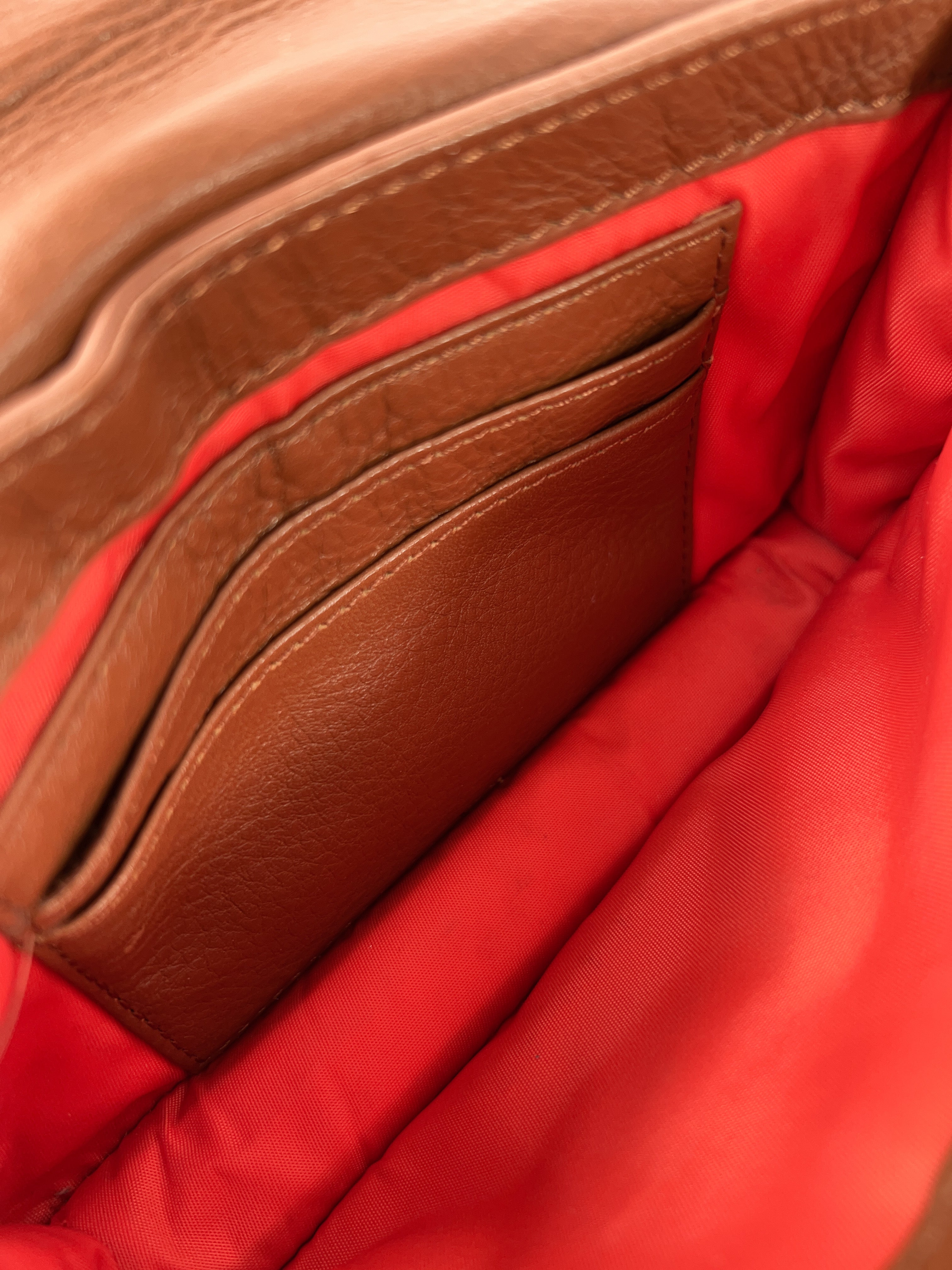 Tory Burch brown and orange leather mini crossbody - My Girlfriend's Wardrobe LLC