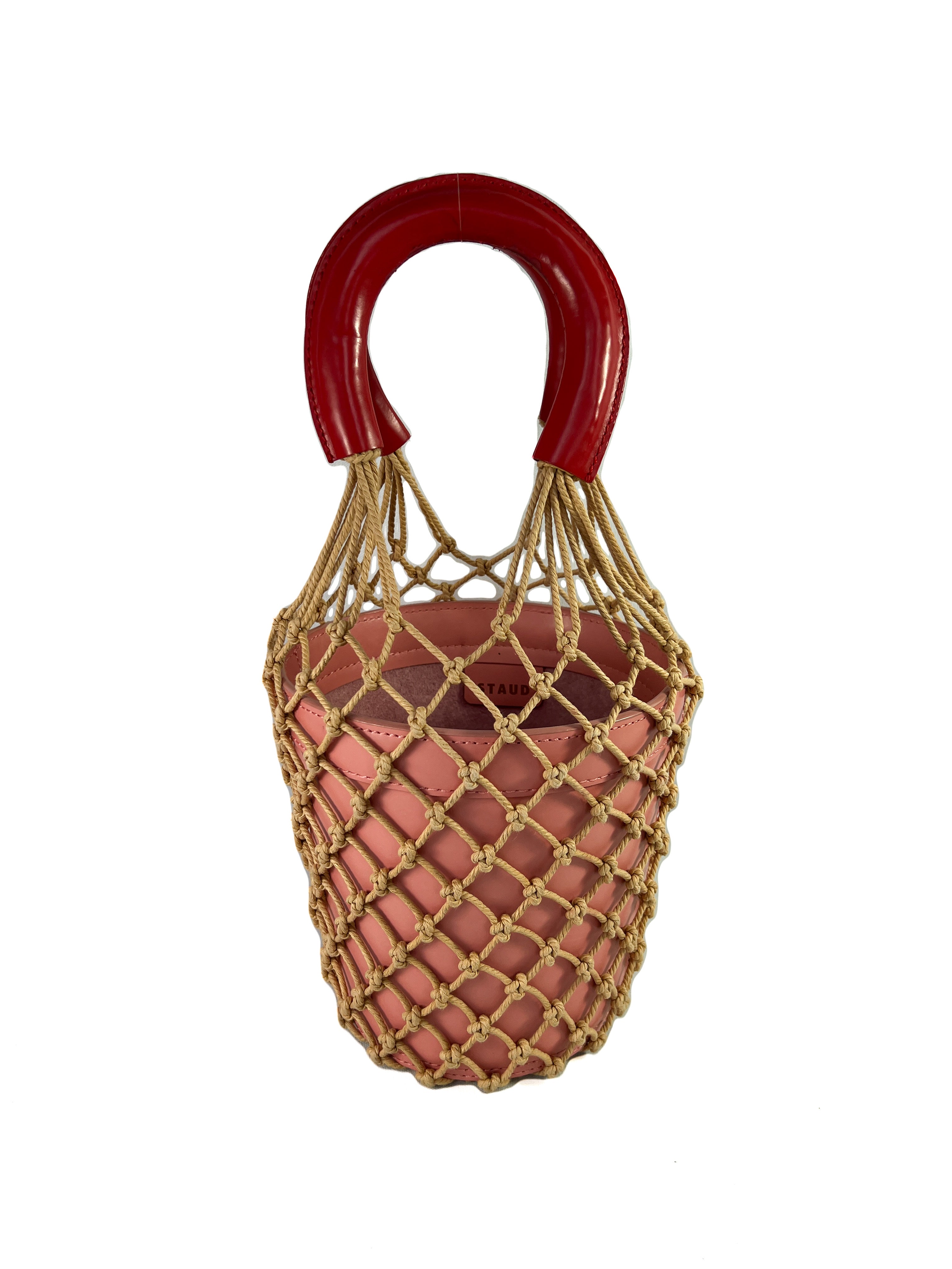 Staud pink moreau cage bucket bag retail $375