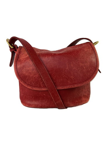 Coach red vintage leather crossbody