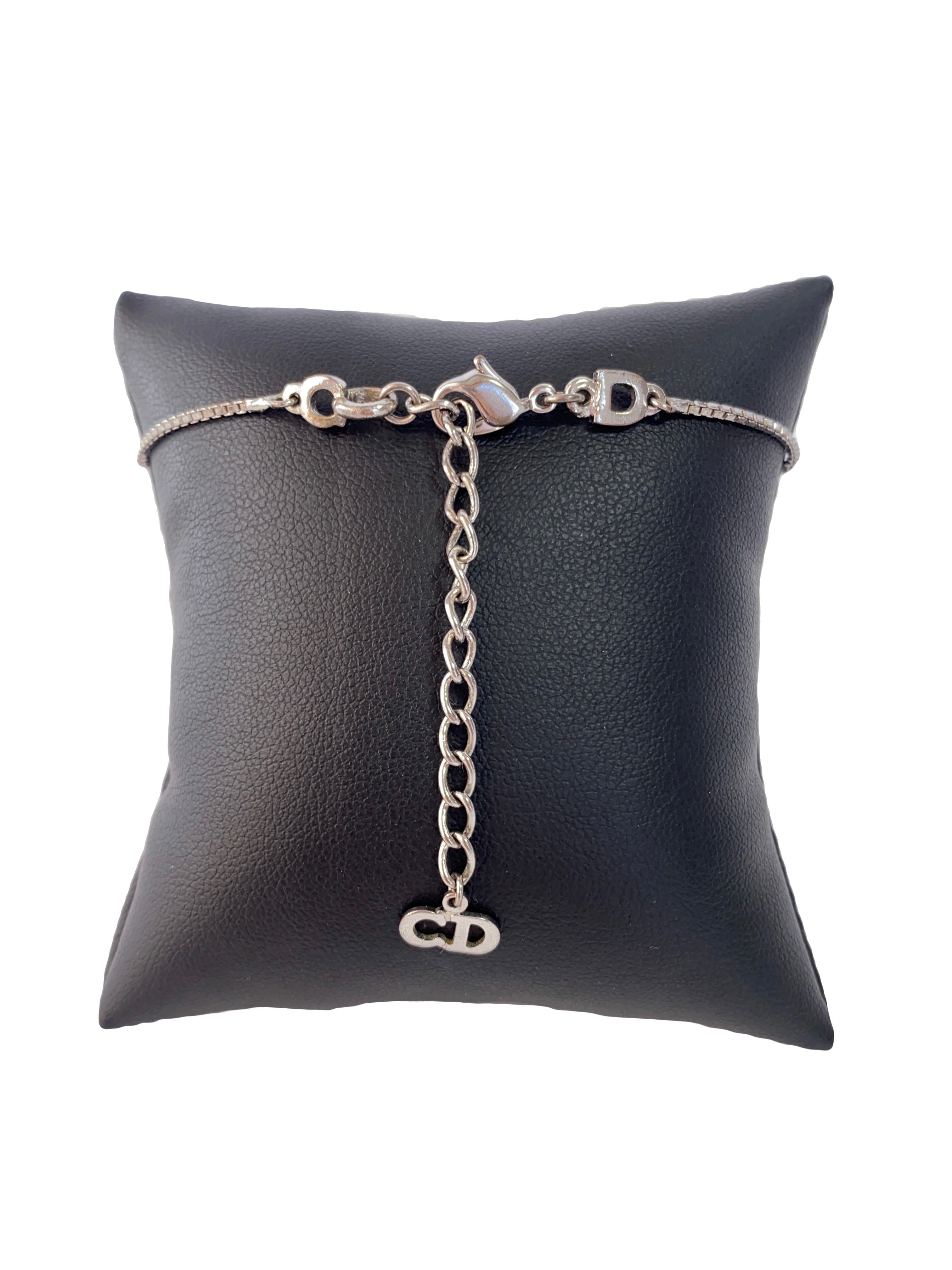 Christian Dior silver tone star bracelet