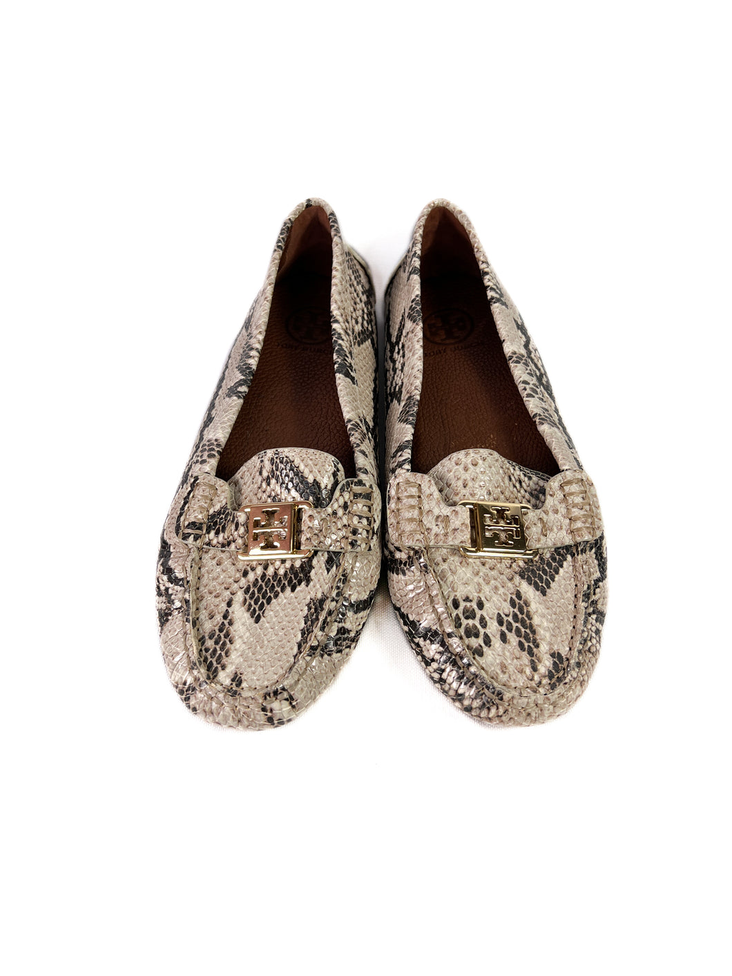 Tory Burch snake print leather loafers size 10.5 NEW **ONLINE ONLY**