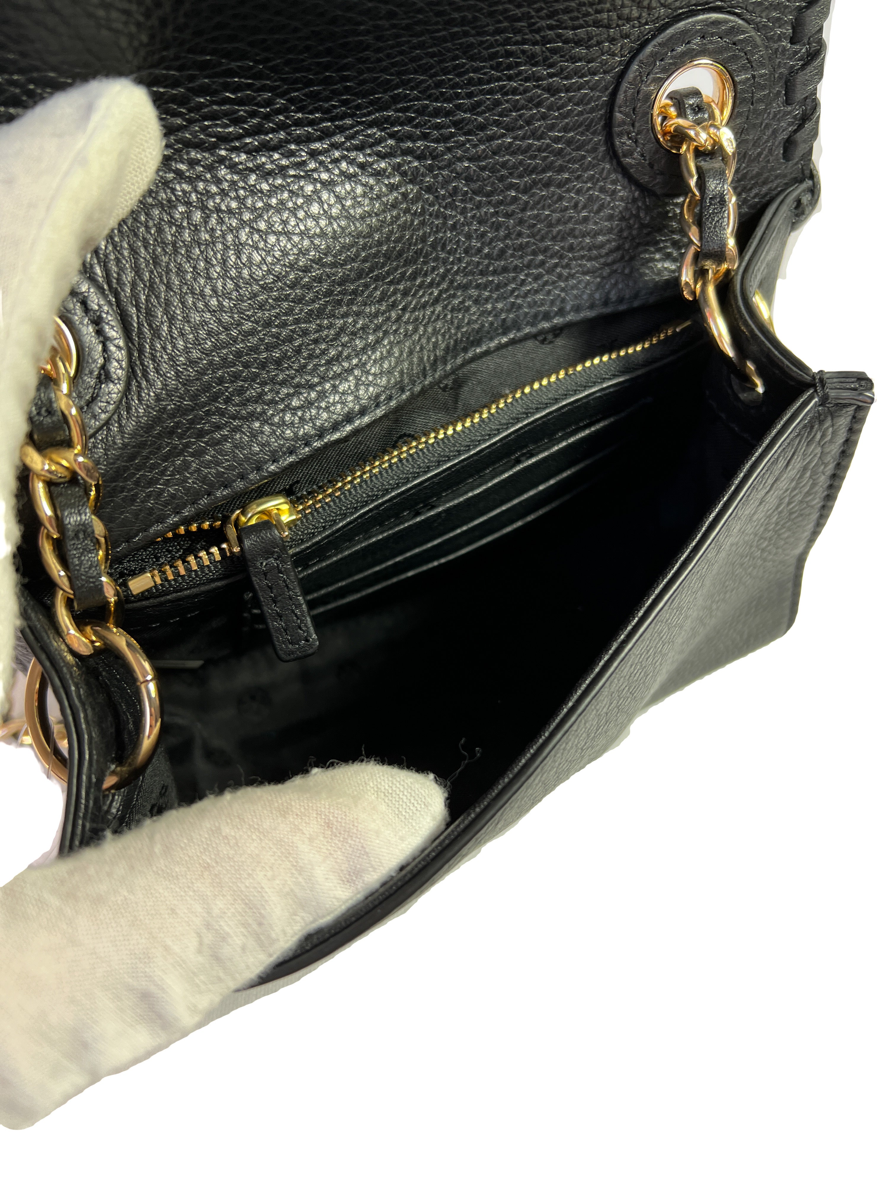 Tory Burch black leather small crossbody